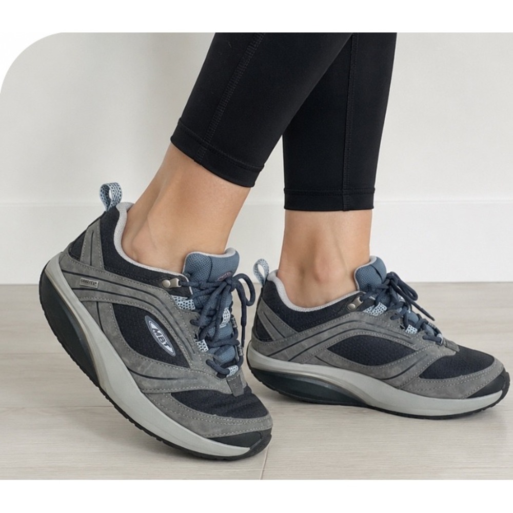 MBT Gore-Tex Rocker Bottom Walking Shoes Grey Navy Waterproof Sneakers 400302-30